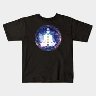 Flower of Life Lightbody Chakra Meditation Kids T-Shirt